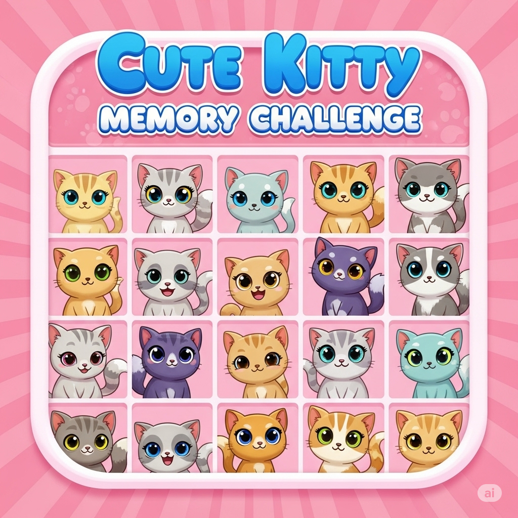 Cute Kitty Memory Challenge